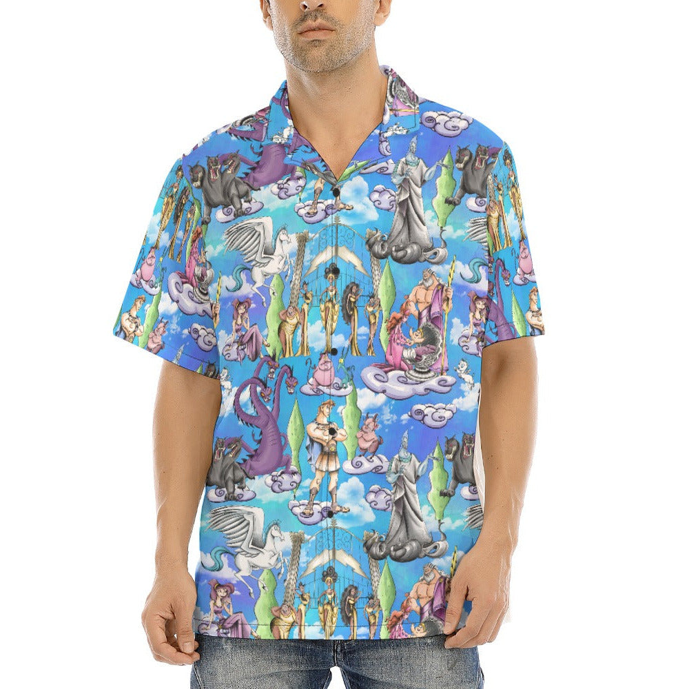 Mythic Hero Chaos Clouds - Men's Hawaiian Button Up Shirt