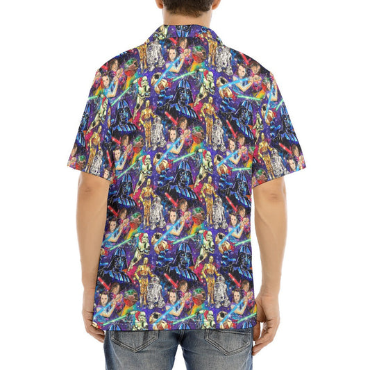 Galaxy Saga - Men's Hawaiian Button Up Shirt