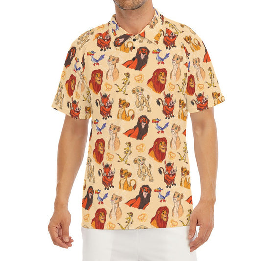 Sketched Savanna Friends - Men's Polo Shirt