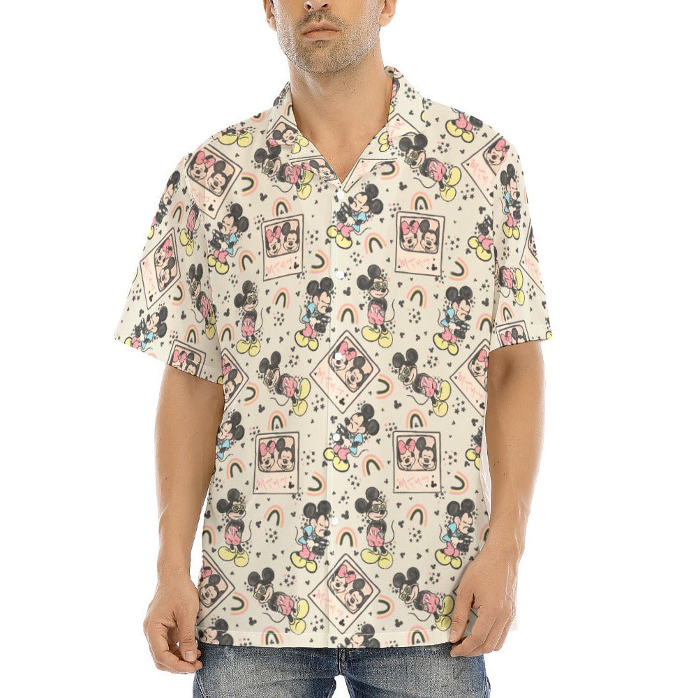 Retro Camera Mouse - Men's Hawaiian Button Up Shirt