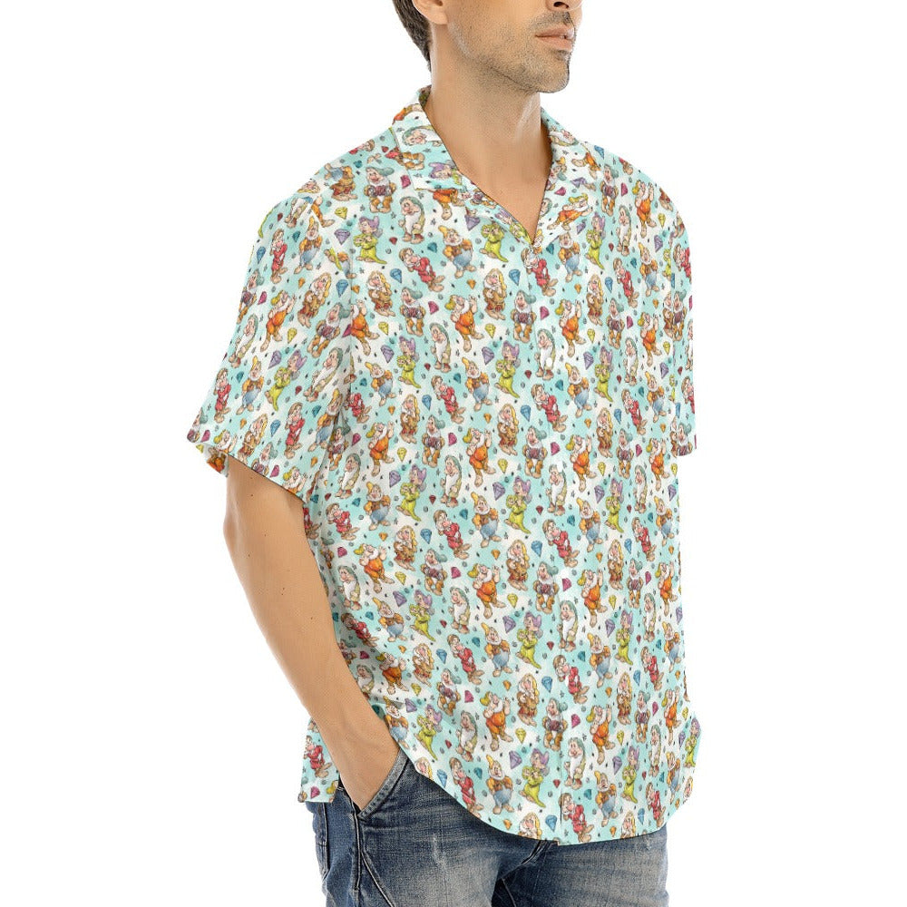 Seven Helpers Sketch - Men's Hawaiian Button Up Shirt