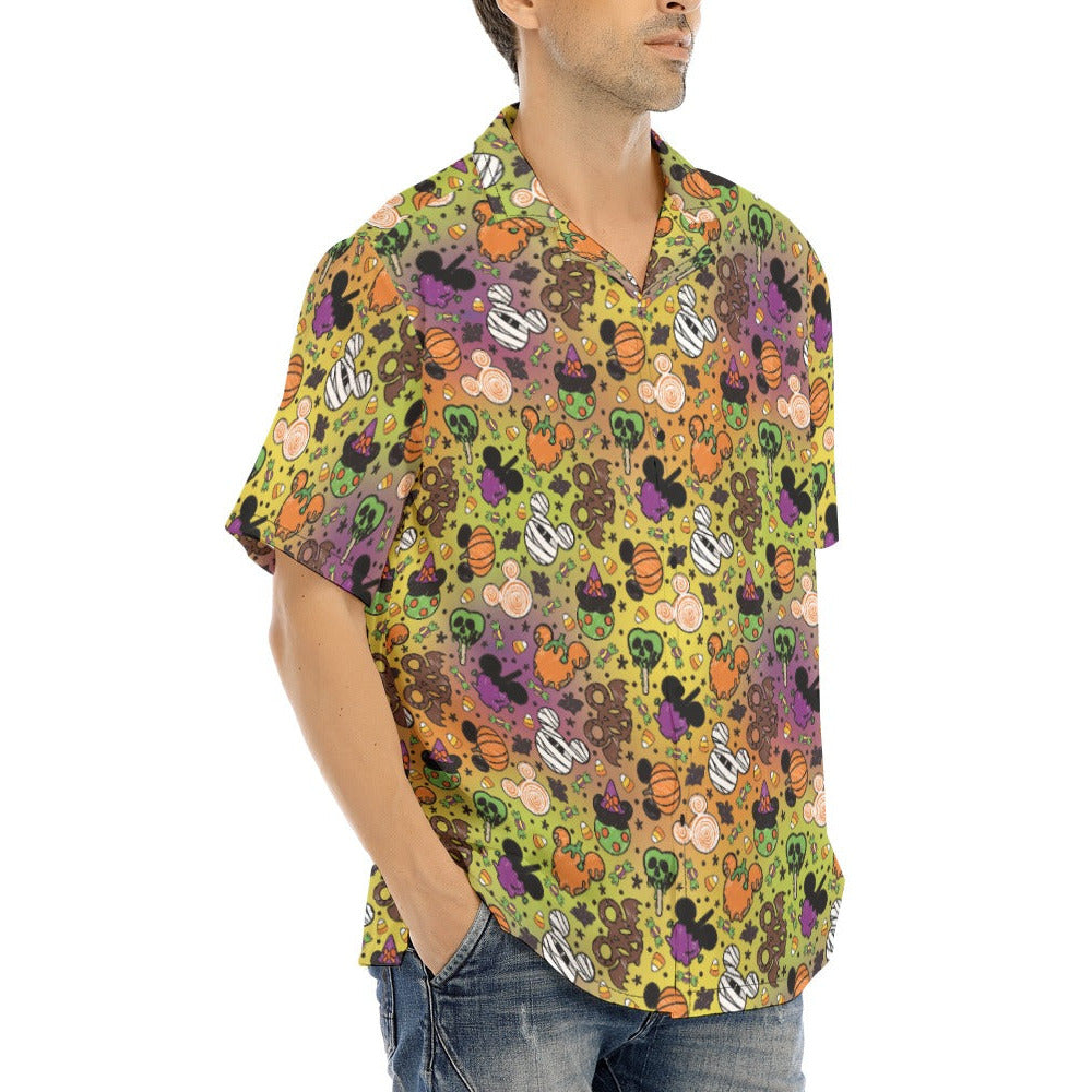 Monster Snacks Treats - Men's Hawaiian Button Up Shirt