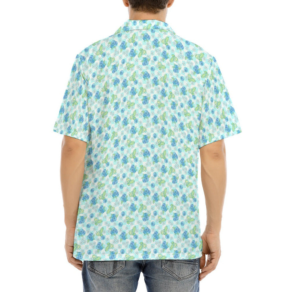 Summer Fruits - Blueberry - Men's Hawaiian Button Up Shirt