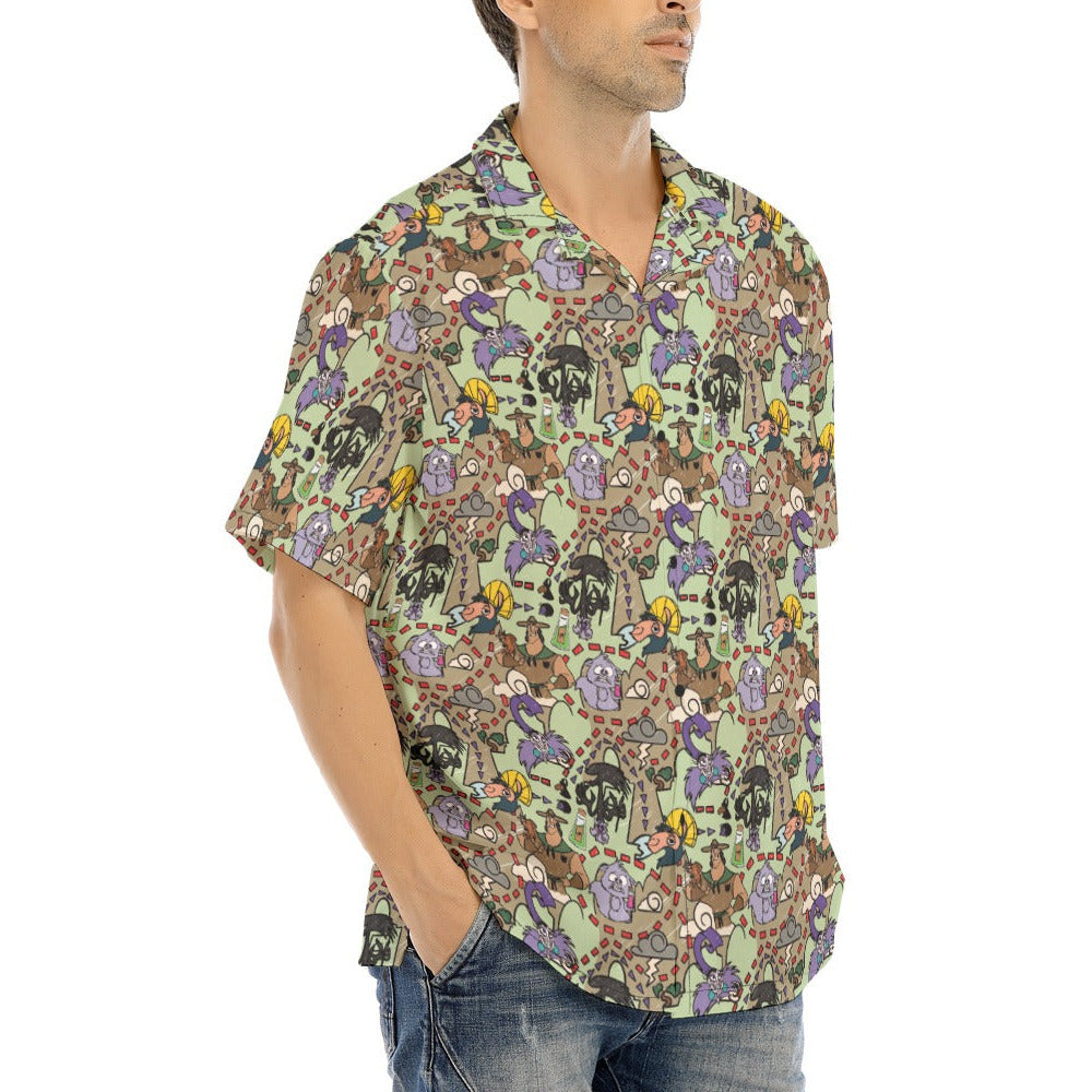 Emperor’s Chaotic Groove - Men's Hawaiian Button Up Shirt