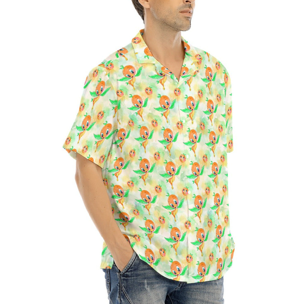 Sunny Citrus Thoughts - Men's Hawaiian Button Up Shirt
