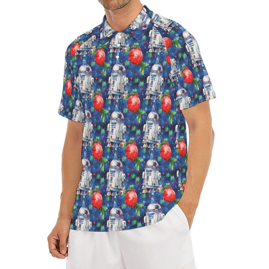 Little Blue Christmas Droid - Men's Polo Shirt