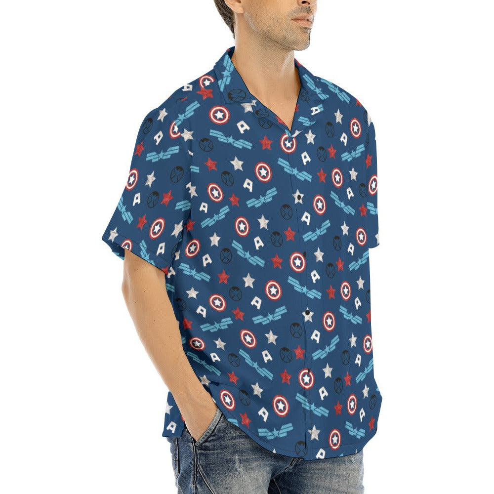 American Superhero - Men's Hawaiian Button Up Shirt