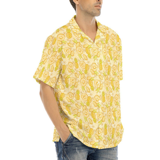 Summer Fruits - Pineapple - Men's Hawaiian Button Up Shirt
