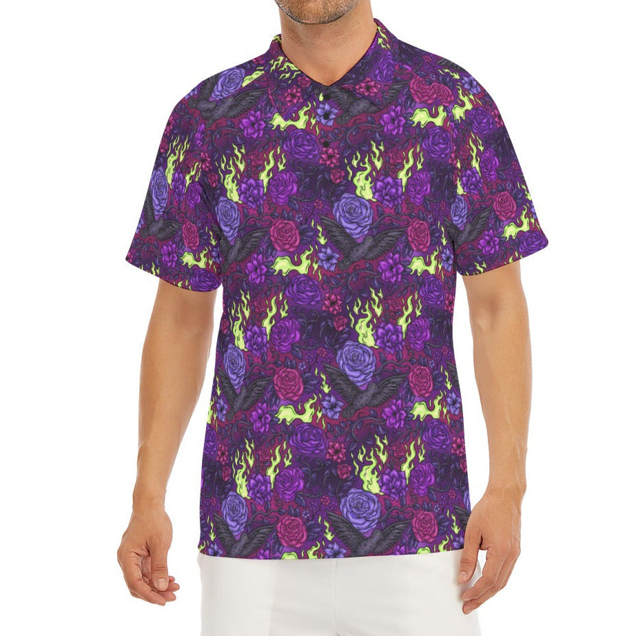 Fairytale Florals - Dark Enchantress - Men's Polo Shirt