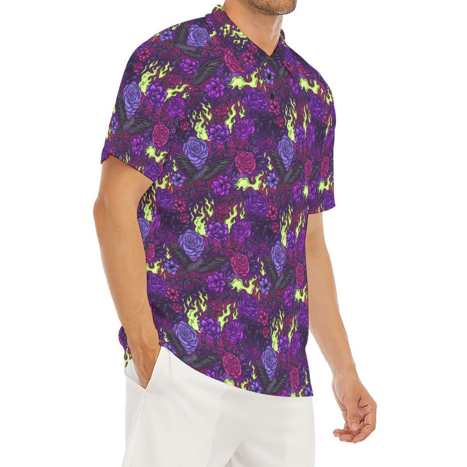 Fairytale Florals - Dark Enchantress - Men's Polo Shirt