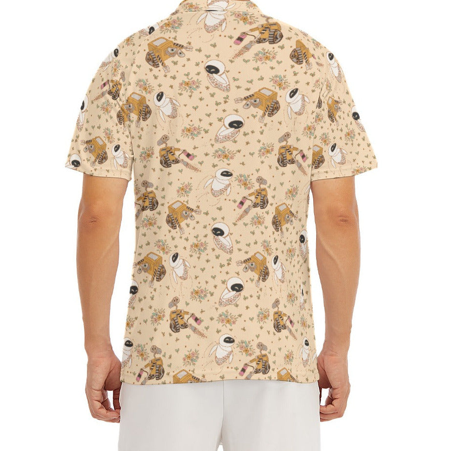 Botanical Robot Love Story - Men's Polo Shirt