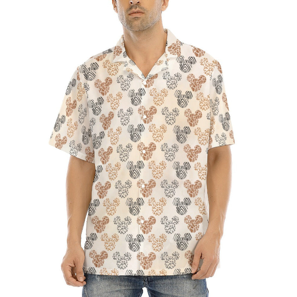 Safari Mouse Ears - Men's Hawaiian Button Up Shirt