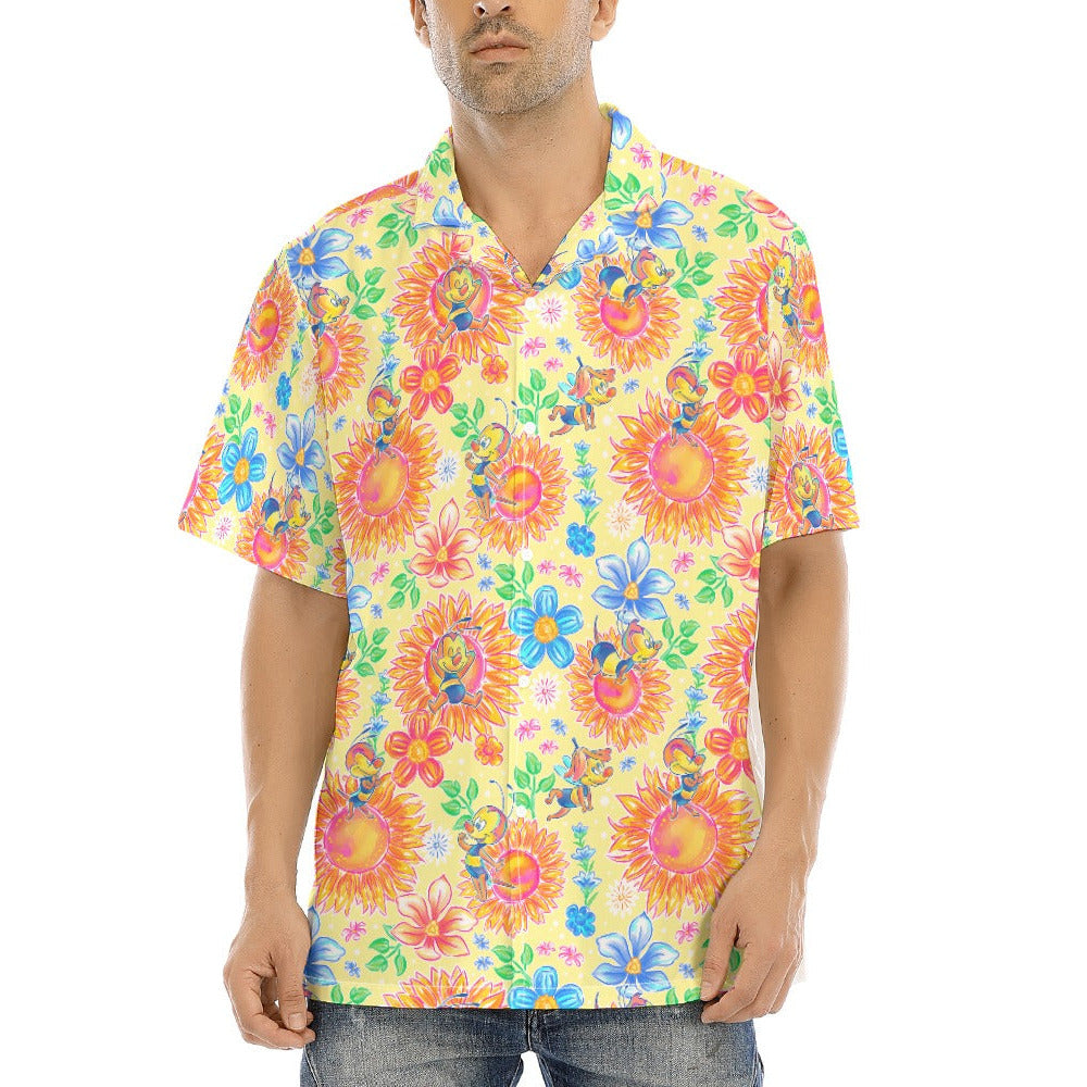Buzzing Garden Buddy - Men's Hawaiian Button Up Shirt