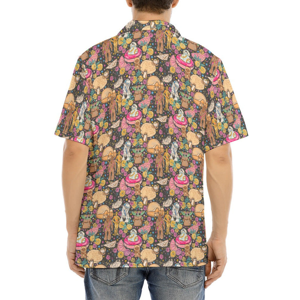 Tropical Space Squad - Men's Hawaiian Button Up Shirt