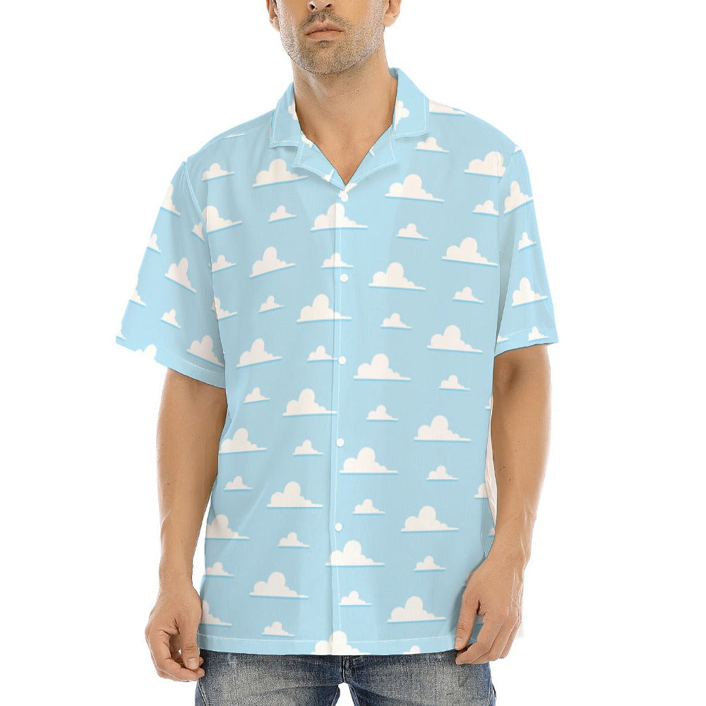 Andy’s Room Clouds - Men's Hawaiian Button Up Shirt
