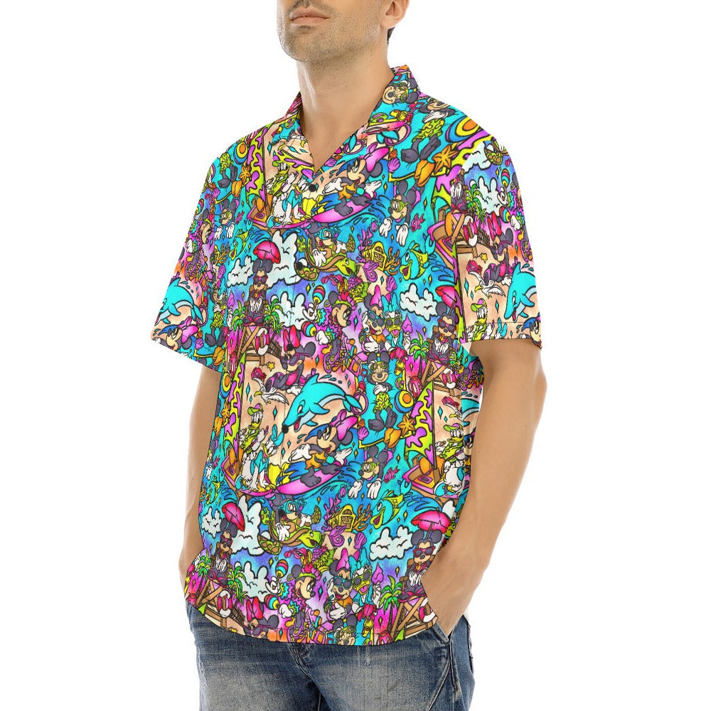 Island Beach Bash - Men's Hawaiian Button Up Shirt