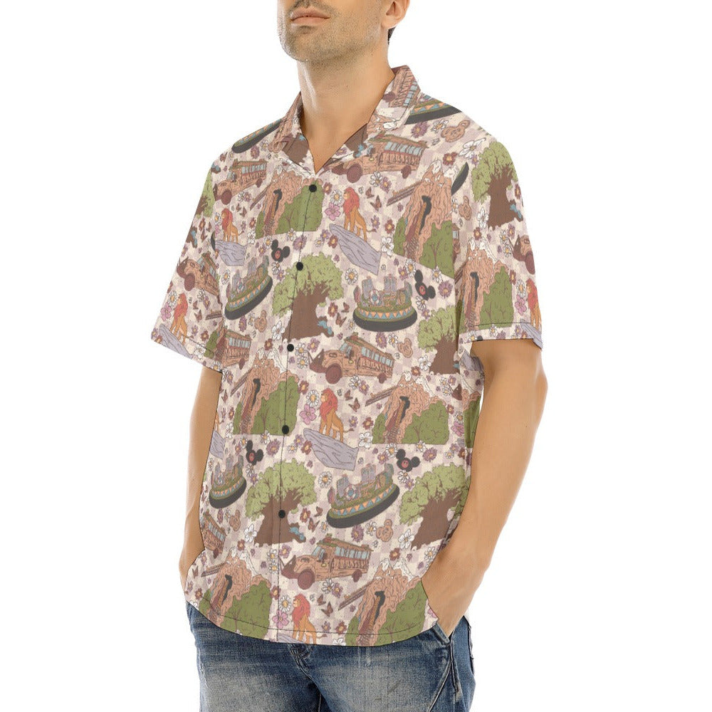 Hand Drawn AK - Men's Hawaiian Button Up Shirt