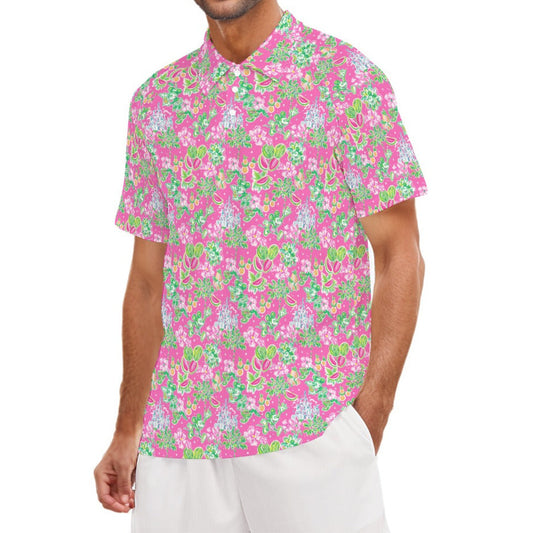 Bright Tropical Vibes - Watermelon Mouse Duo - Men's Polo Shirt