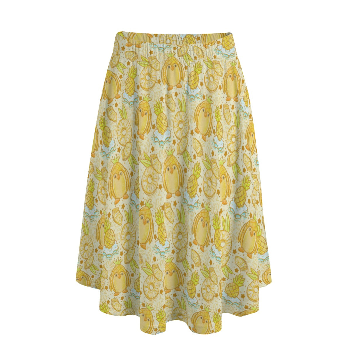 Fruitimals - Pineapple Penguins - Women's Pocket Midi Skirt