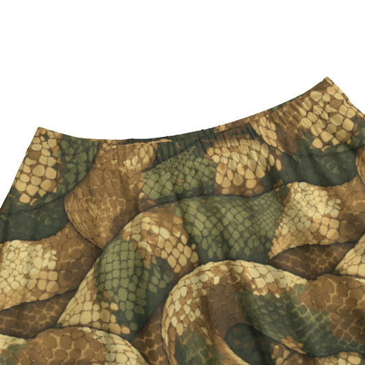 Animal Print - Snake - Women's Pocket Midi Skirt