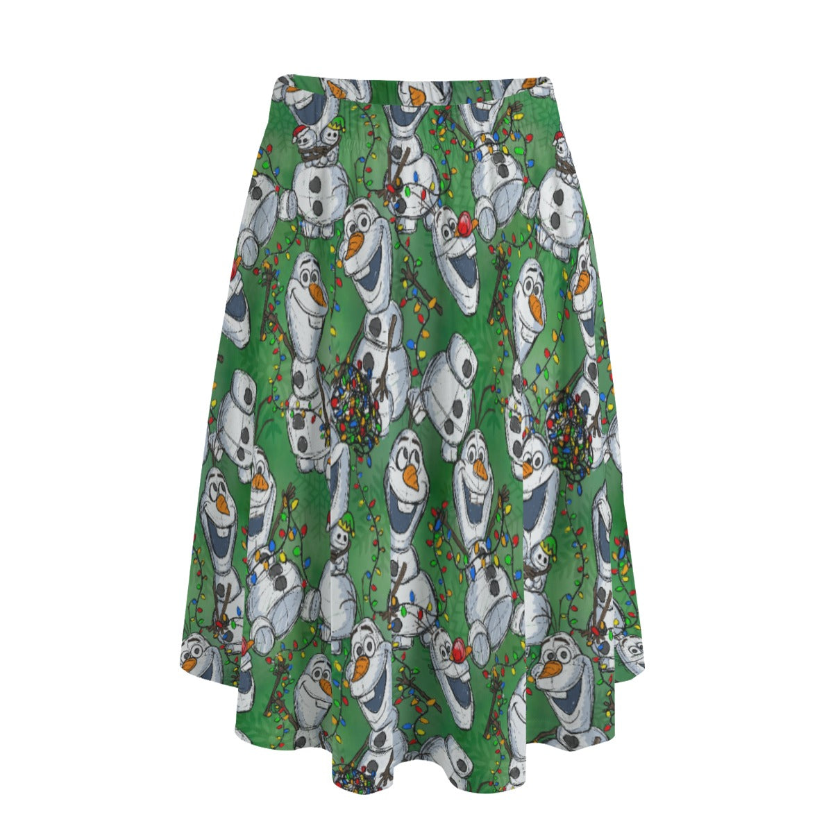 Sketched Snowman Christmas - Women's Pocket Midi Skirt