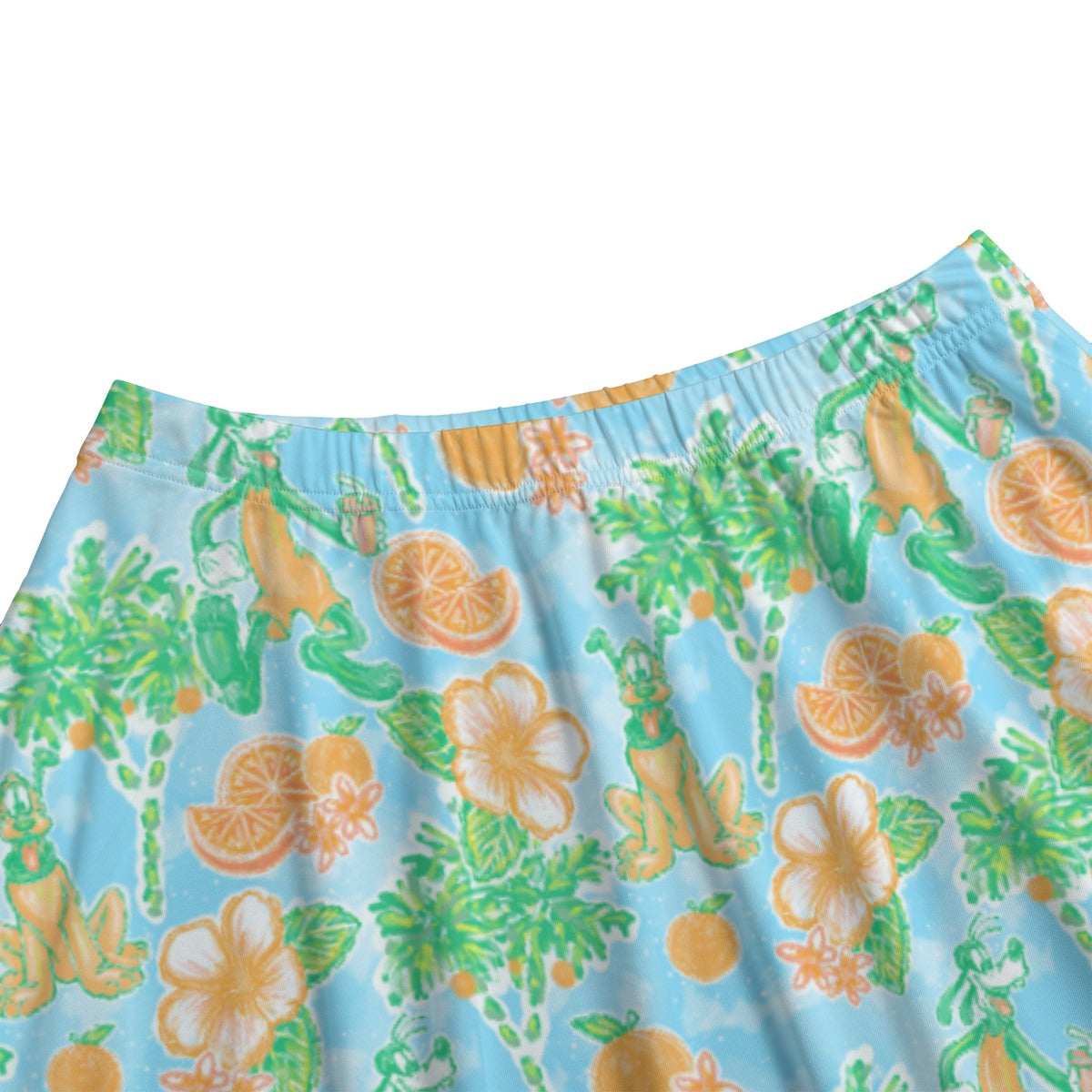 Neon Tangerine Island Pals - Women's Pocket Midi Skirt