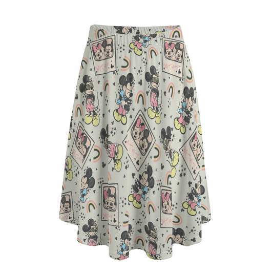 Retro Camera Mouse - Women's Pocket Midi Skirt
