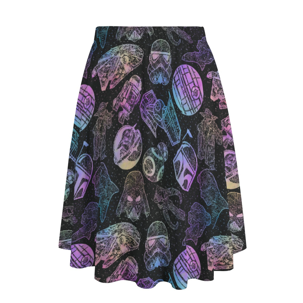 Watercolor Galactic Mandalas - Women's Pocket Midi Skirt