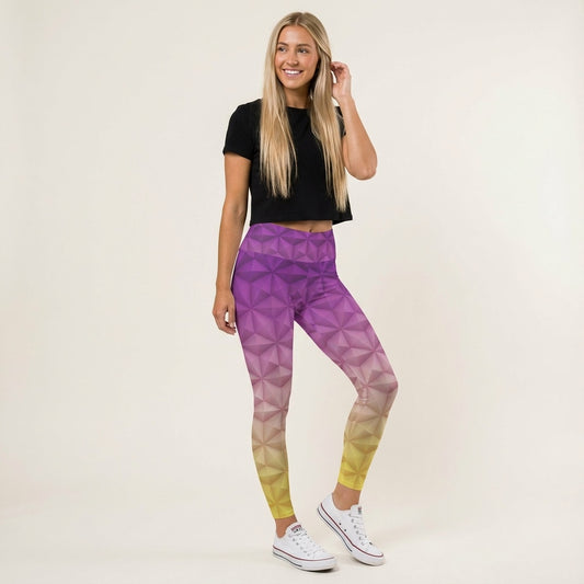 Geometric Spaceship Sphere - Women's Yoga Leggings