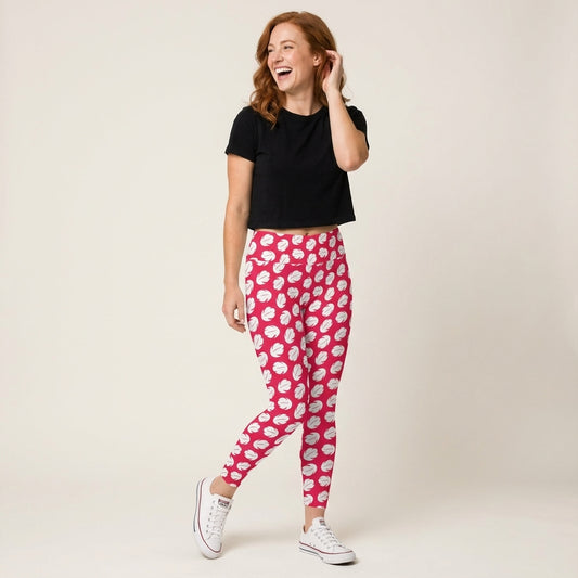 Island Leaf Print - Women's Yoga Leggings