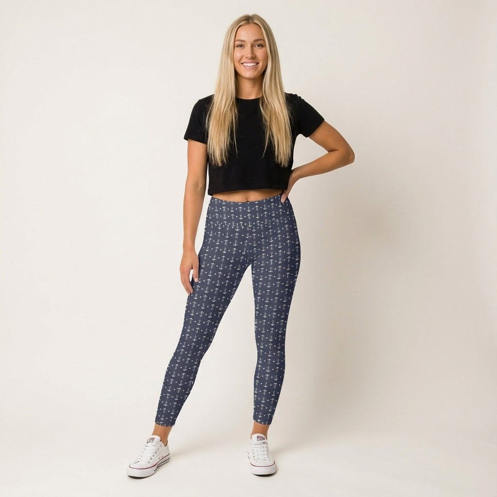 Anchors & Mouse Ears - Women's Yoga Leggings