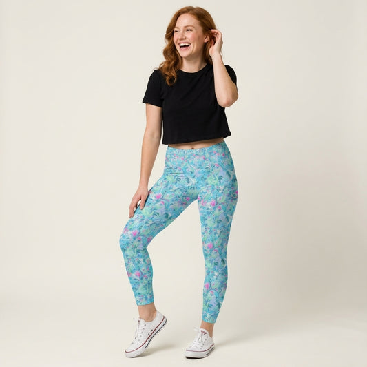 Bright Floral Flight - Neverland Adventure - Women's Yoga Leggings