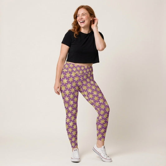 Golden Sun Symbols - Women's Yoga Leggings