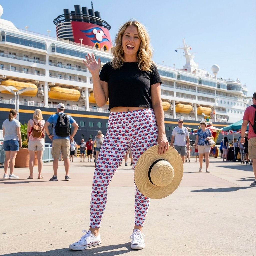 Nautical Cruise Logo Print - Women's Yoga Leggings