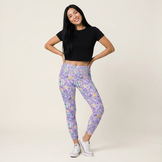 Bright Tropical Princess - Tower Light Festival - Women's Yoga Leggings
