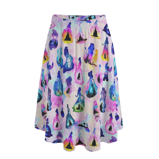 Princess And Classic Animation Silhouettes - Women's Pocket Midi Skirt