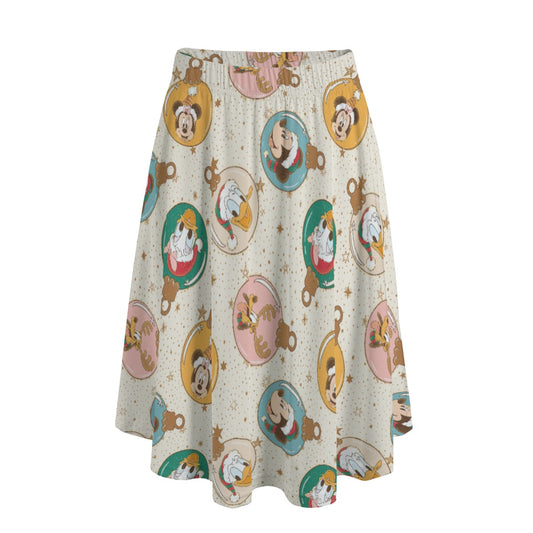 Golden Holiday Baubles - Women's Pocket Midi Skirt