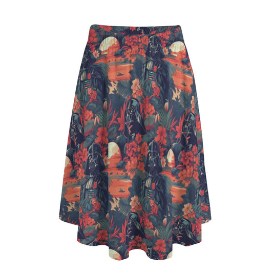 Tropical Dark Side Escape - Women's Pocket Midi Skirt