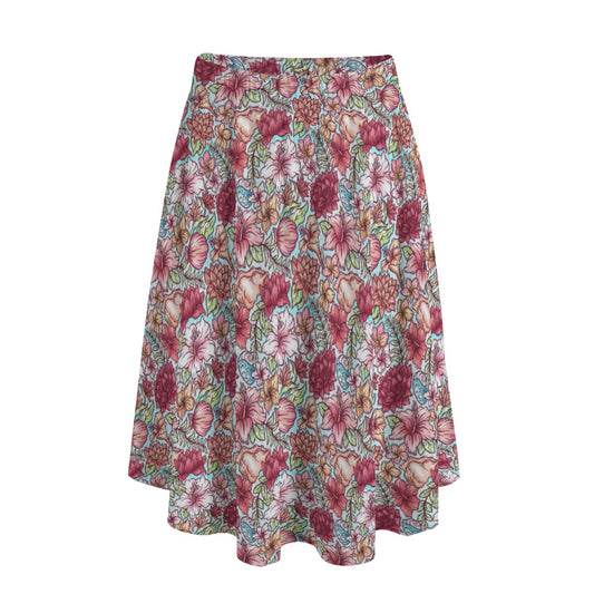 Fairytale Florals – Island Princess - Women's Pocket Midi Skirt