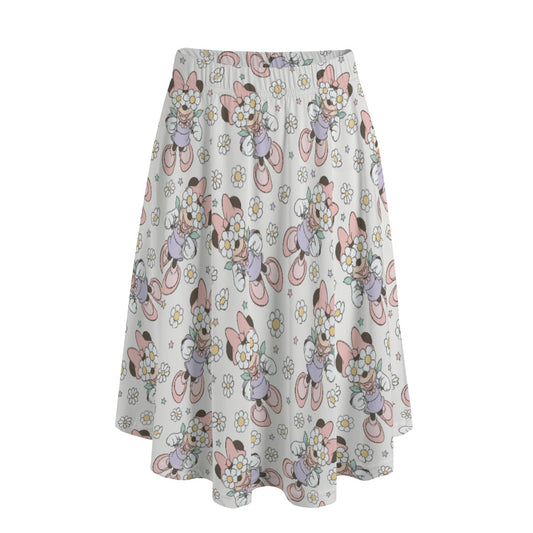 Daisy Crown Delight - Women's Pocket Midi Skirt