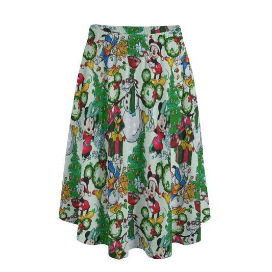 Mouse Friends Christmas Decorations - Women's Pocket Midi Skirt