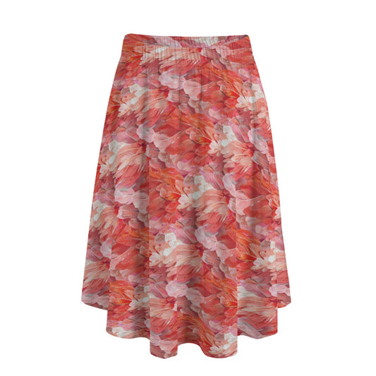 Animal Print - Flamingo - Women's Pocket Midi Skirt