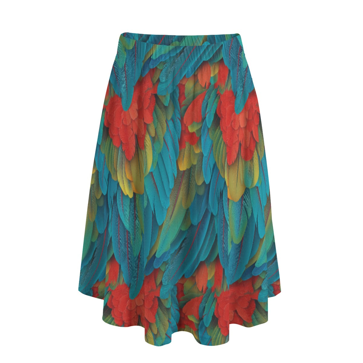Animal Print - Macaw Parrot - Women's Pocket Midi Skirt