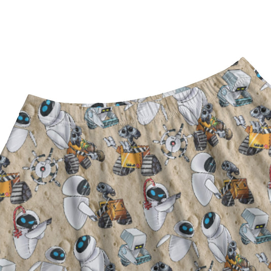 Robot Romance Sketched - Women's Pocket Midi Skirt