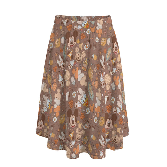 Pumpkin Spice Friends Fall - Women's Pocket Midi Skirt