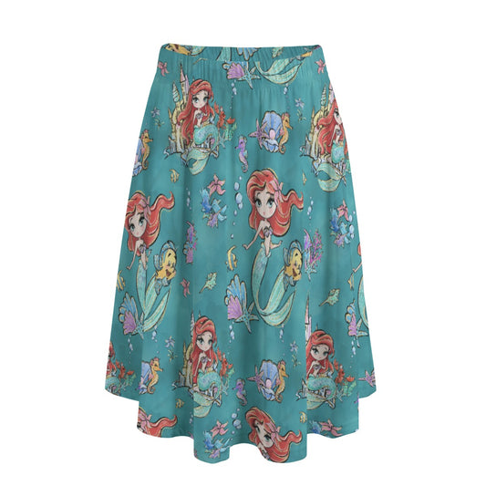 Whimsical Ocean Princess - Women's Pocket Midi Skirt