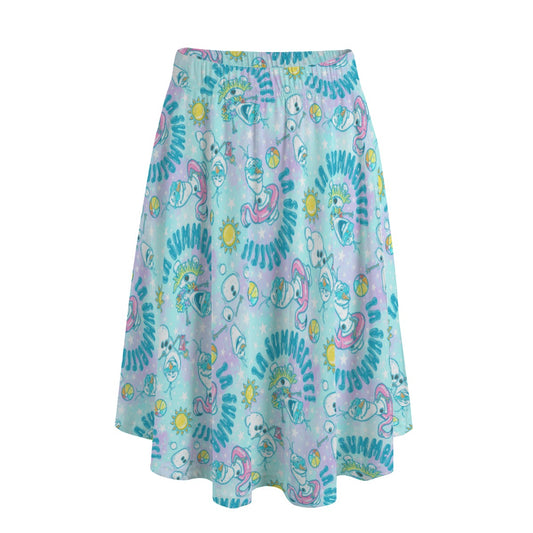 Sun-Kissed Snow Friend - Women's Pocket Midi Skirt