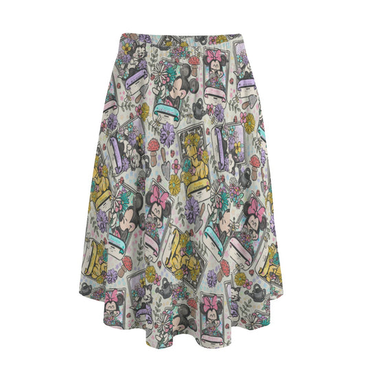 Garden Helpers Seed Packets - Women's Pocket Midi Skirt