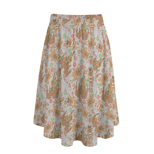 Festive Gingerbread Treats - Women's Pocket Midi Skirt