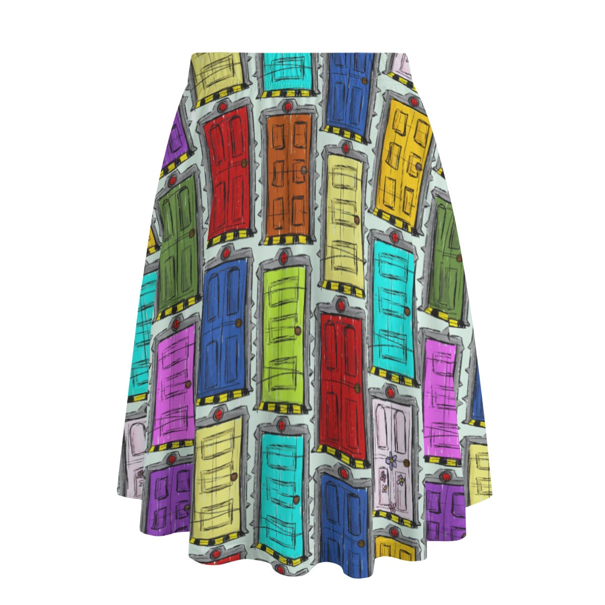 Sketchy Scare Doors - Women's Pocket Midi Skirt